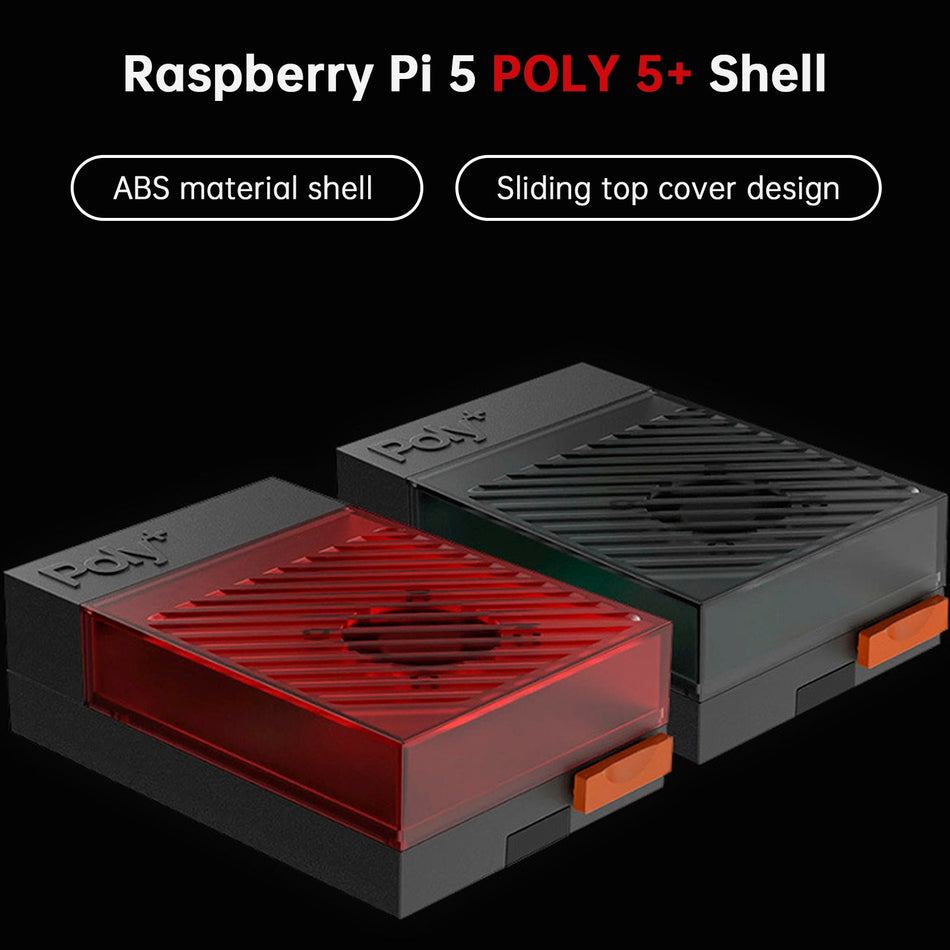Raspberry Pi 5 POLY5+ Gehäuse Argon POLY 5+ Box Kompatibel mit PWM-Lüfter ABS
