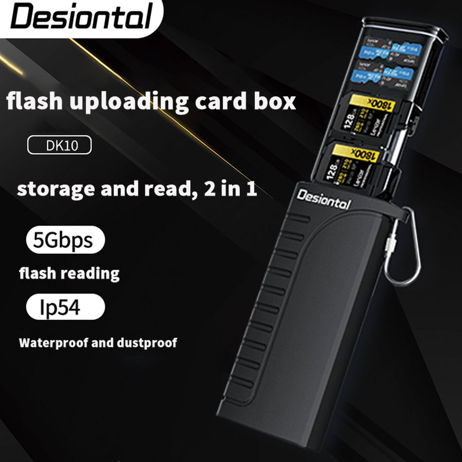 2 in 1 High-Speed Reader Flash Karte Box Foto übertragung Lagerung Wasserdicht