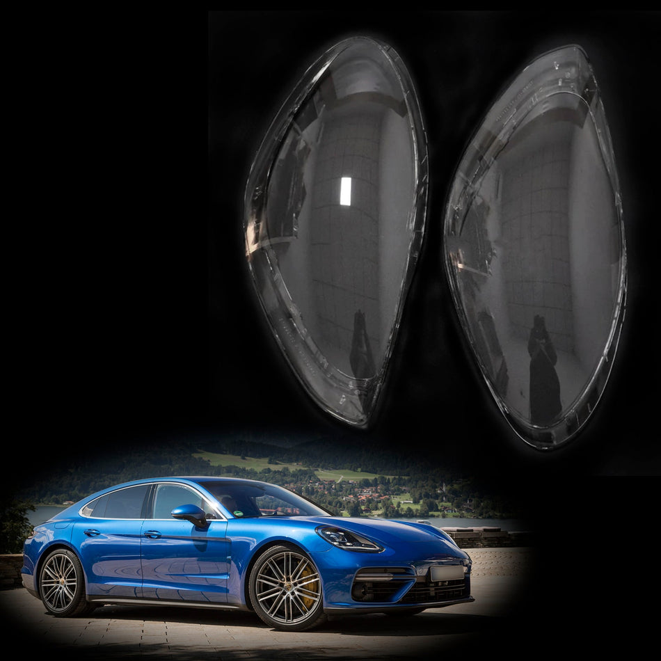 2017–2020 Porsche Panamera 2 Stück Frontscheinwerfer Objektiv Abdeckung Shell klar