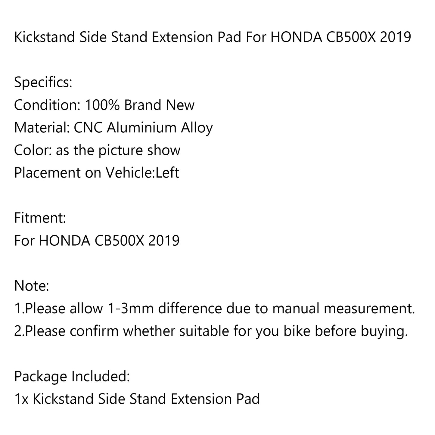 Seitenst?nder Platte Seitenst?nderfu? Vergr??ern Für HONDA CB500X 2019