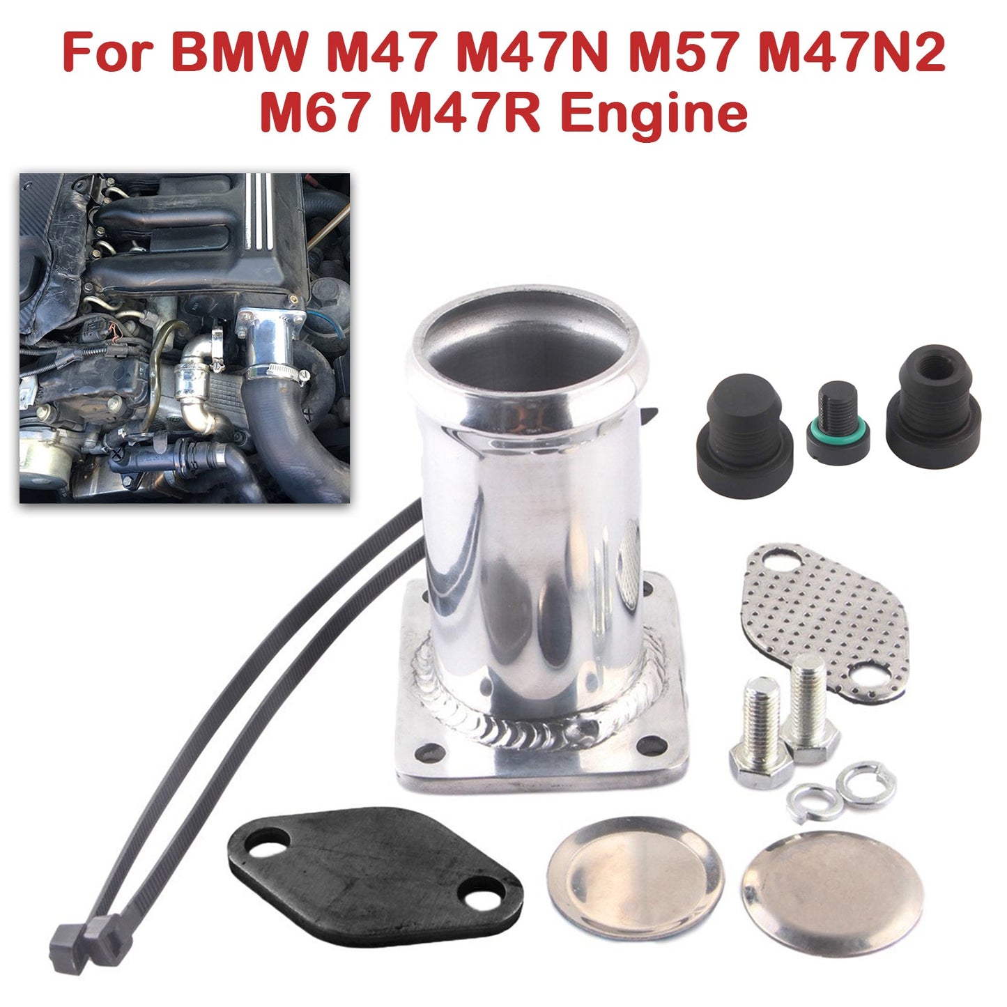 2007-2010 BMW X6 E71 30dX EGR Löschen Blanking Blank Kit M47 M47N M57 M47N2 M67 M47R Motor