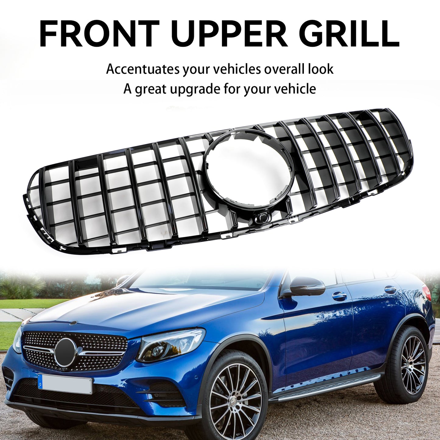 Front Bumper Grille Grill Für Mercedes Benz GLC X253 C253 2015-2019 Gloss Black