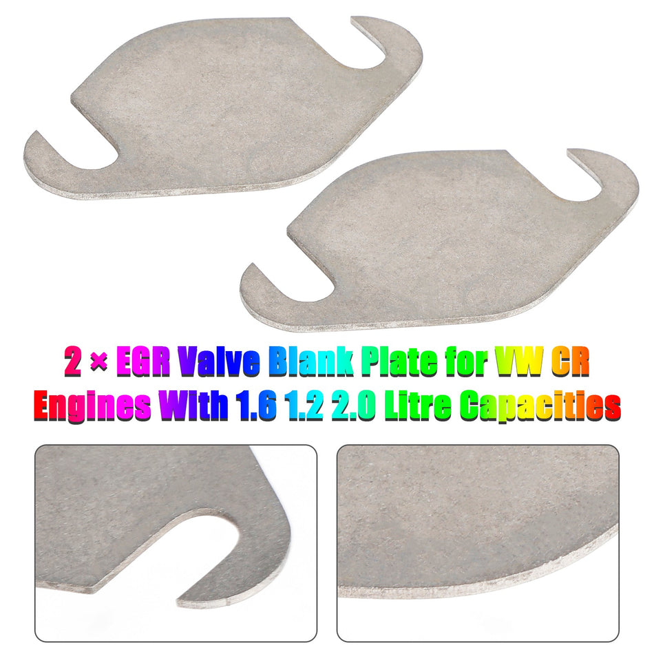 2 × AGR-Ventil-Blindplatte für VW CR-Motoren mit 1,6 1,2 2,0 Liter Hubraum