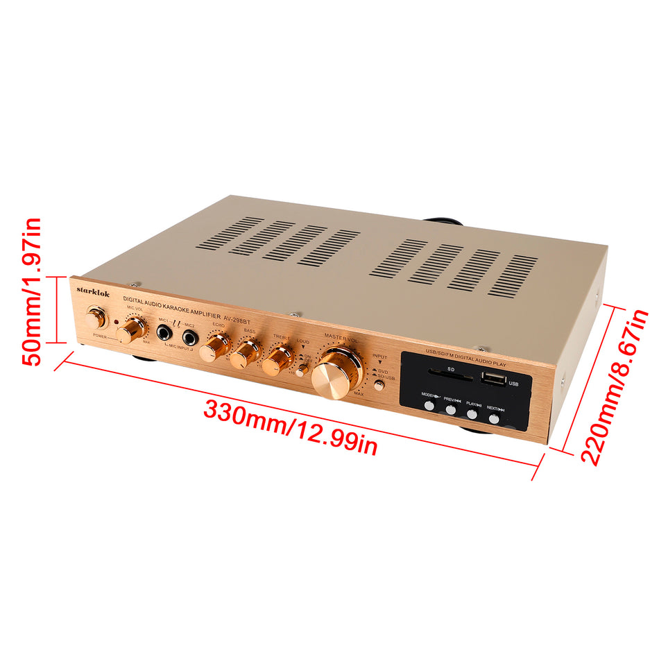2000W 5CH Verstärker Amplificador HiFi Stereo AV Surround Verstärker SD FM Hause