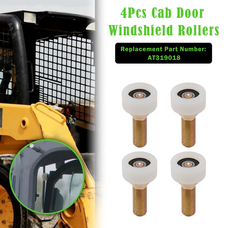 4 Stück Kabinentürrollen AT319018 passend für John Deere Kompaktlader 240 250 260 270