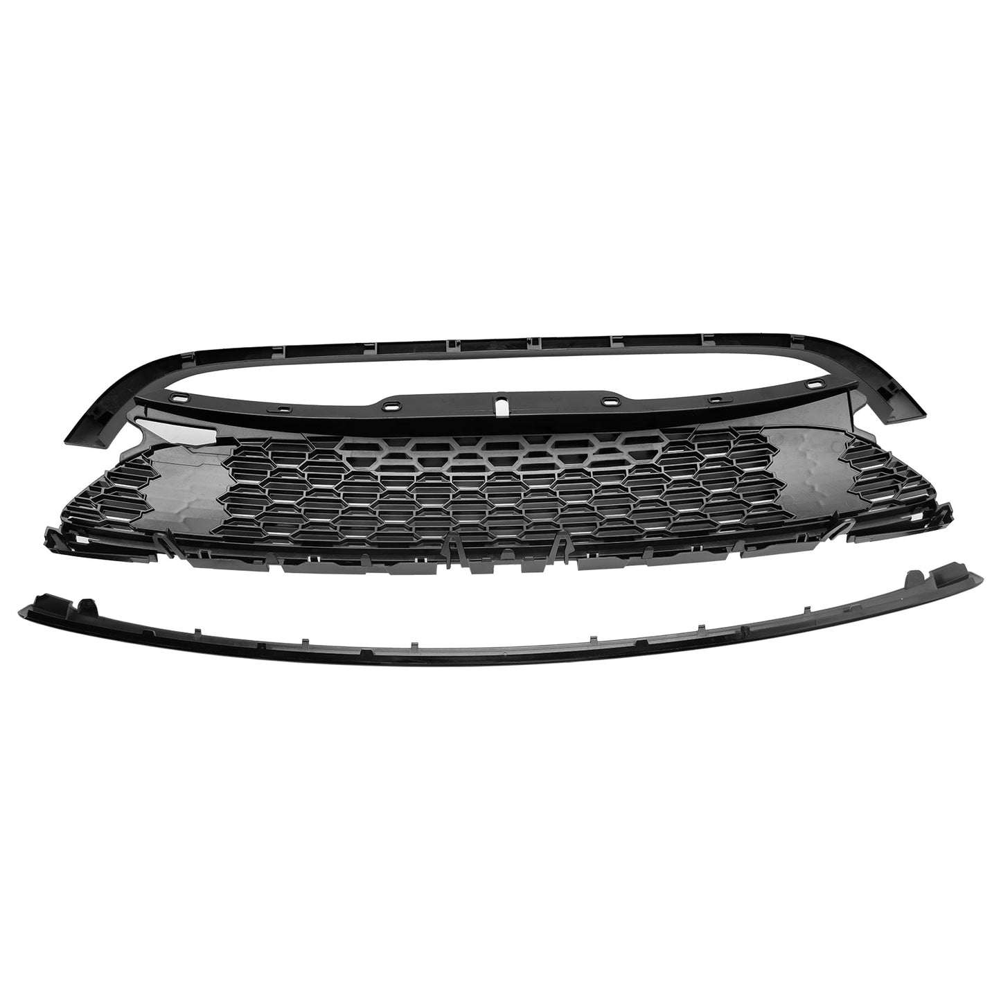 2007–2013 Mini R56 Cooper S &amp; JCW 3-Türer Schr?gheck 3-teilig Glanzschwarz Frontgrill