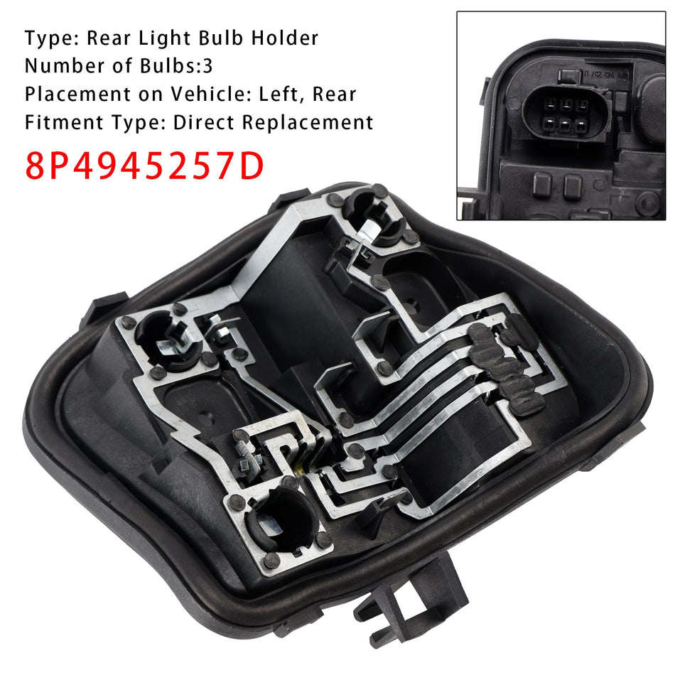 2009–2013 Audi A3 5 Türer Sportback Links Rücklicht Lampenfassung 8P4945257D