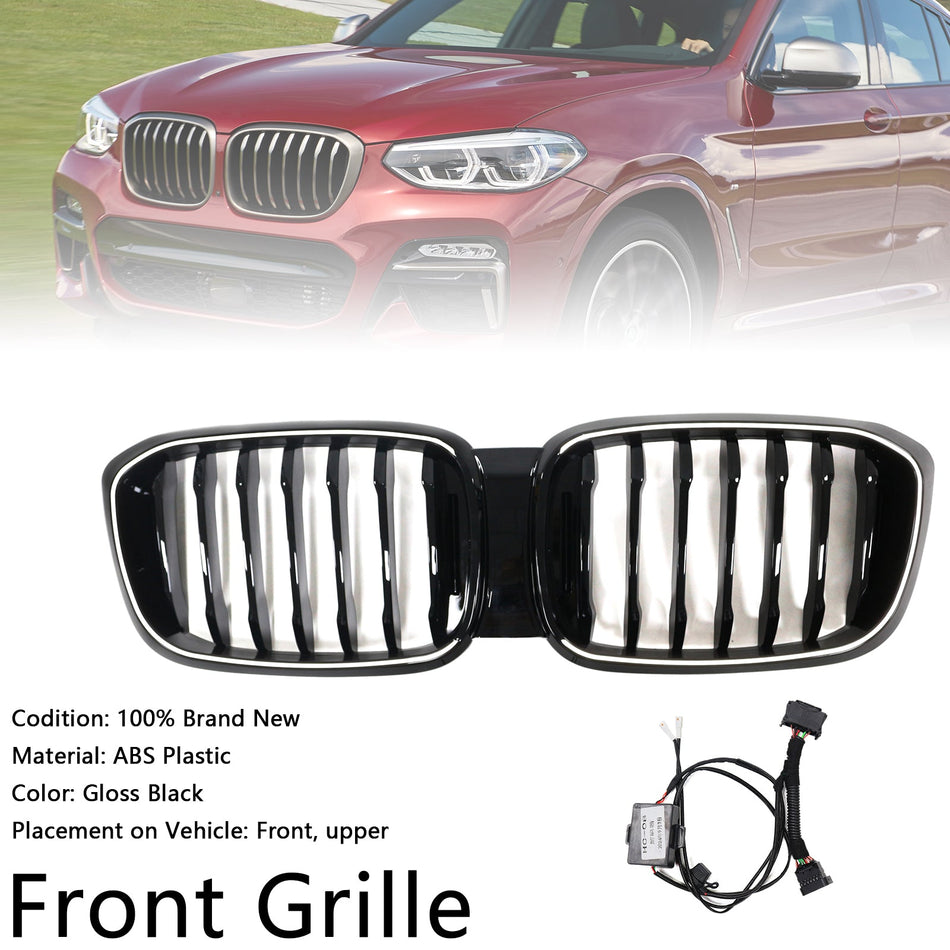 Glänzend schwarz Front Nieren Mesh Grill Grille Fit BMW X4 G02 X3 G01 G08 2018-2021