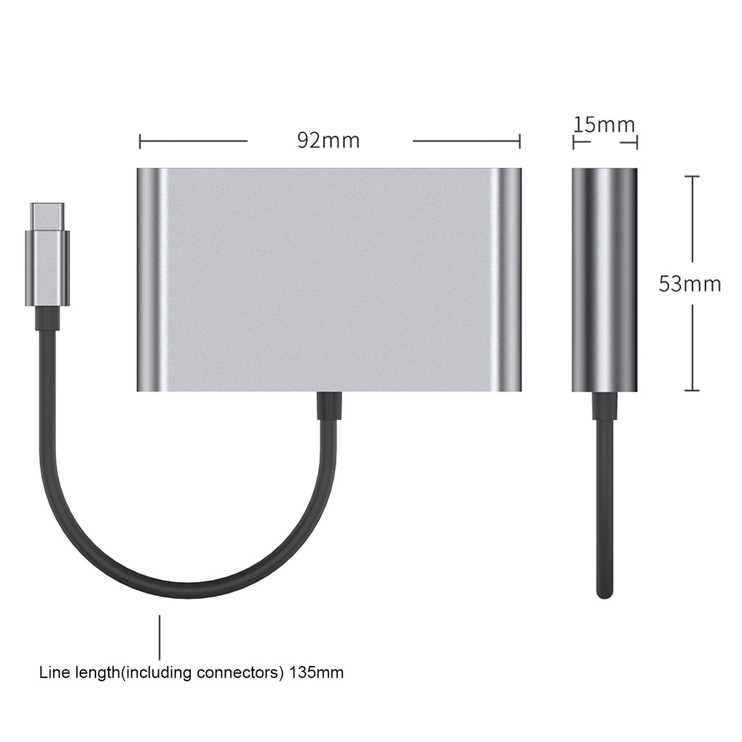 4-in-1-Dockingstation TYPE-C auf RJ45 100M HDMI USB3.0 PD-Schnittstelle für MacBook