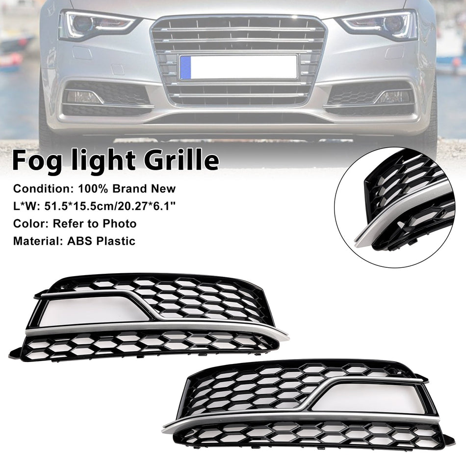 2013–2016 Audi A5 S-Line S5 2 Stück Front Nebelscheinwerfer schwarz Grill Grille