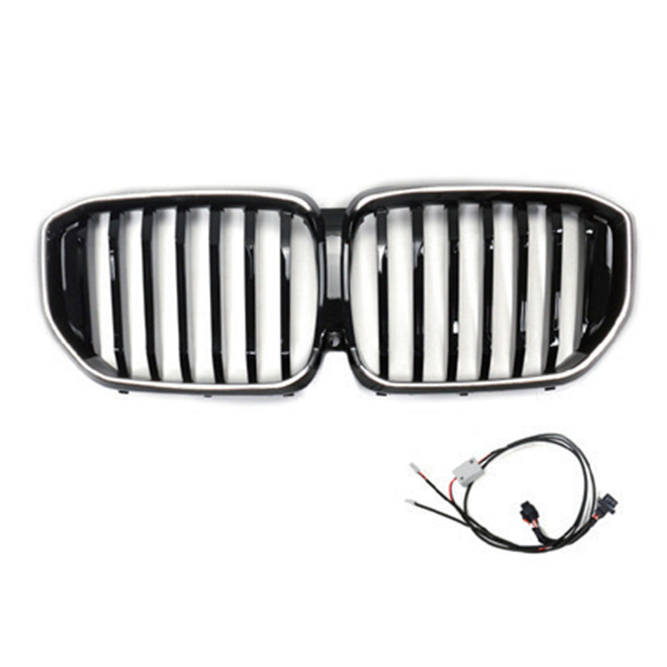 Frontstoßstangengrill für BMW G05 LCI X5 ab 2024, einzeilig mit LED, glänzend schwarz