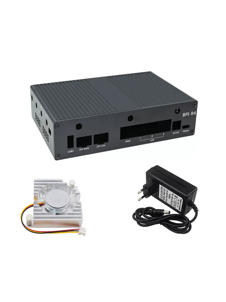 Banana Pi R4 Dediziertes Metallgeh?use Schutzhülle aus Aluminiumlegierung mit Kühler