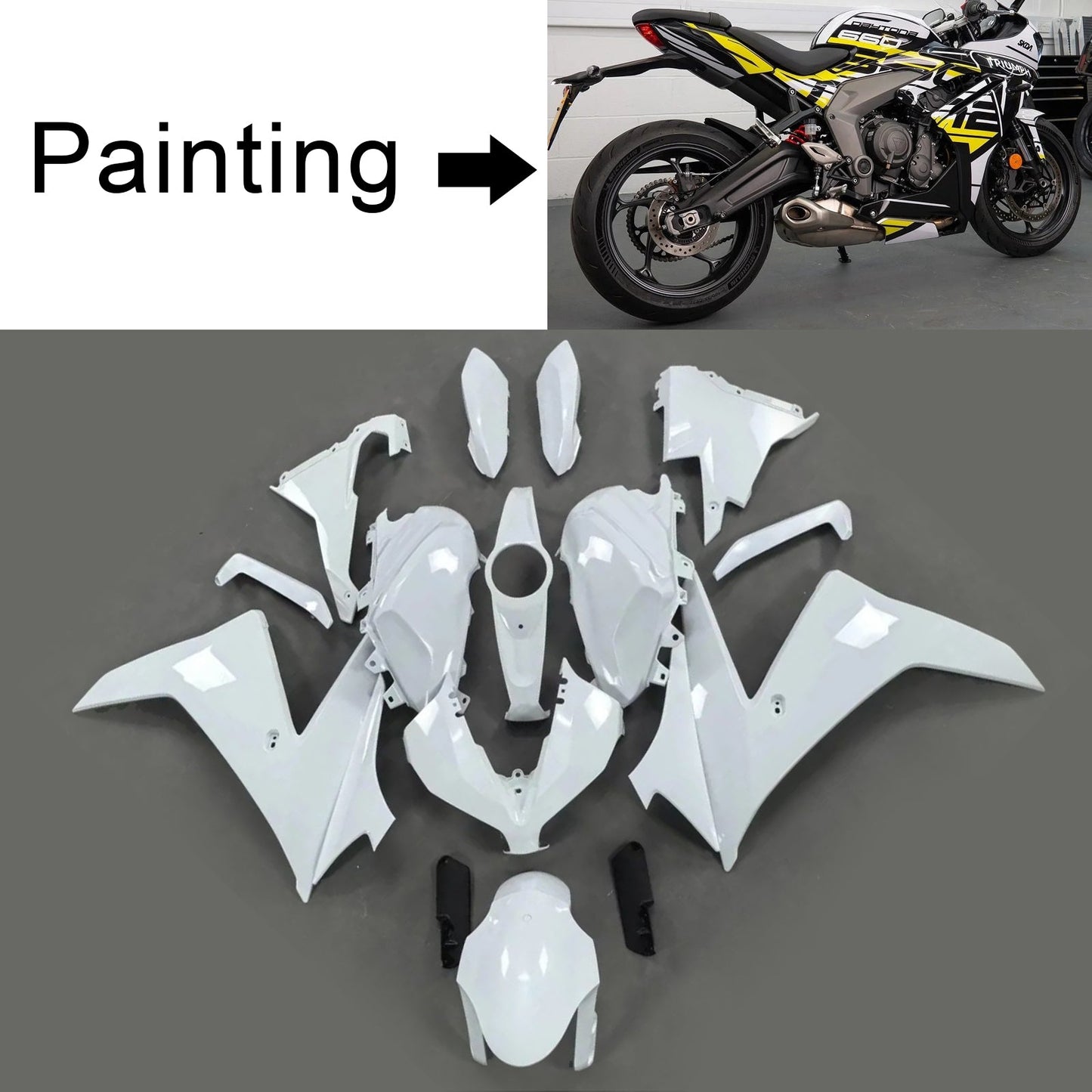 2024-2025 Triumph Daytona 660 Einspritzverkleidungssatz Karosserie Kunststoff ABS