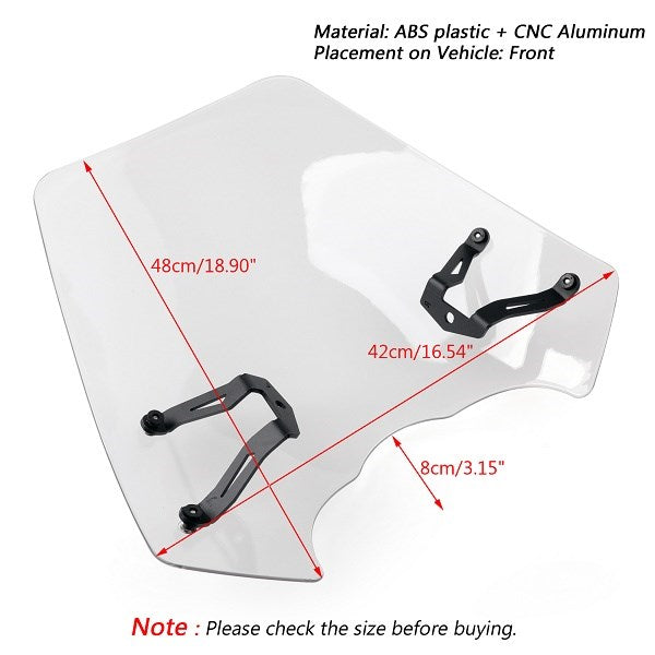 Windscreen Windshield Screen w/Bracket For Kawasaki Vulcan S EN 650 CL 2015-2024