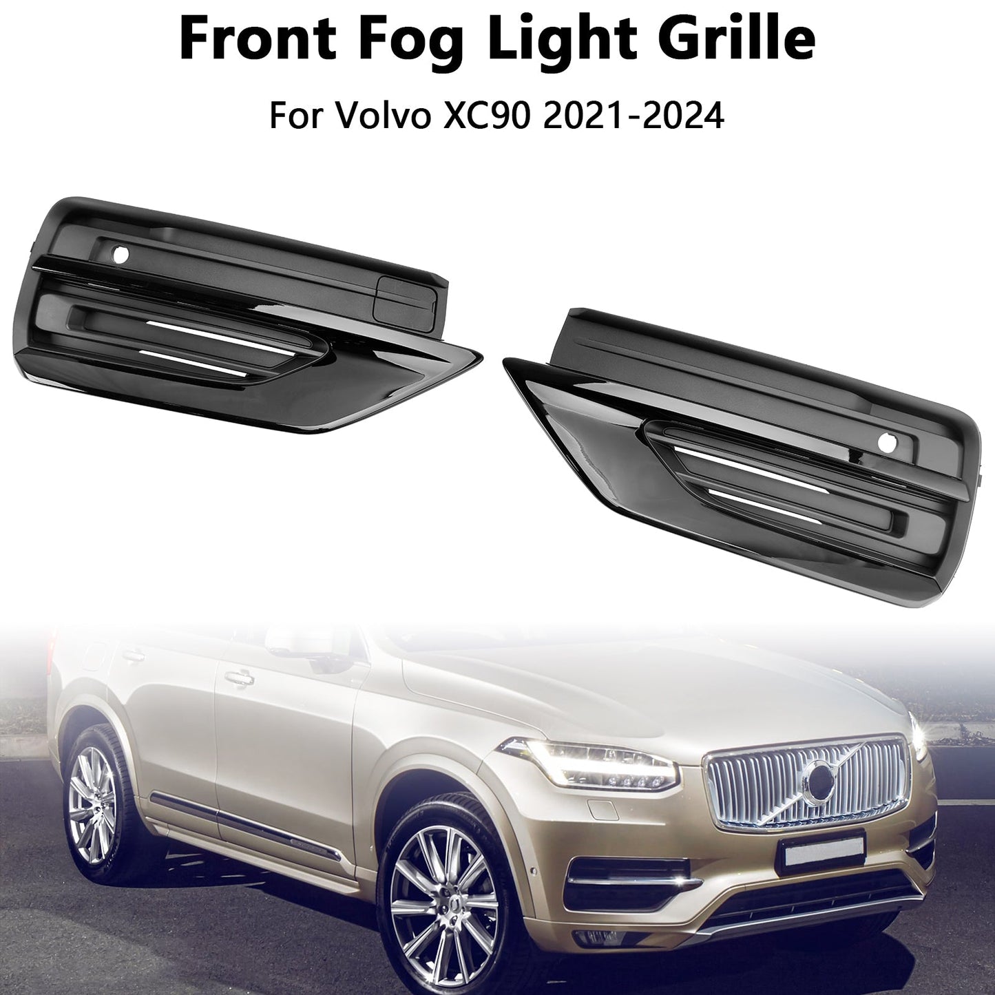 2021-2024 Volvo XC90 2PCS Frontstoßstange Nebelscheinwerfer Kühlergrill Nebelscheinwerfer Kühlergrill