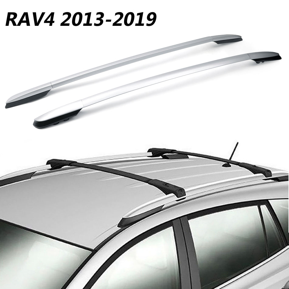 2014-2019 Toyota RAV4 Aluminium Factory Silver Top Dach Rack Side Rails Bar
