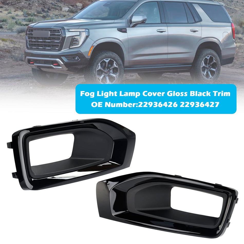 Nebelscheinwerfer-Lampenabdeckung, glänzend, schwarz, für GMC Yukon/Yukon XL 2015–2020