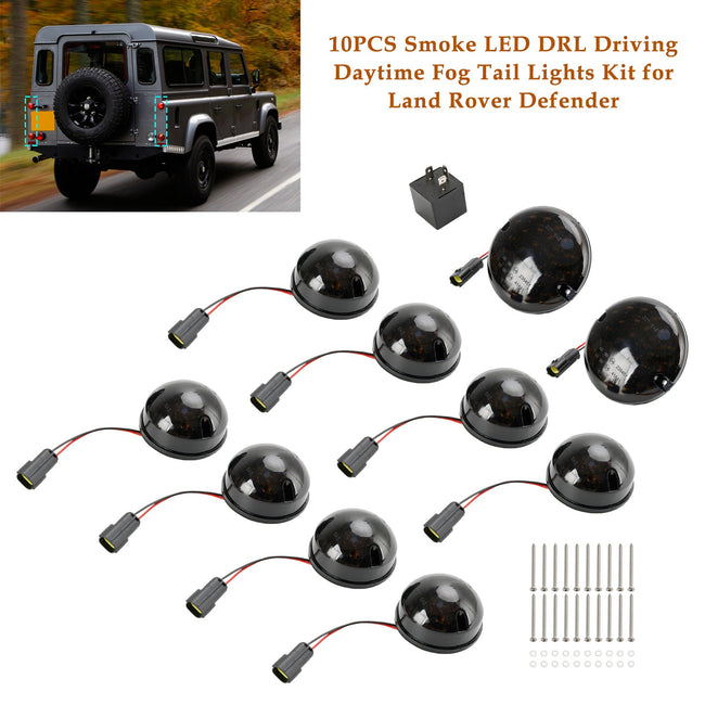 1983-1990 Land Rover Defender 90/110 get?nte LED-Tagfahrlicht-Set für tagsüber, Nebelschlussleuchten, 10 Stück