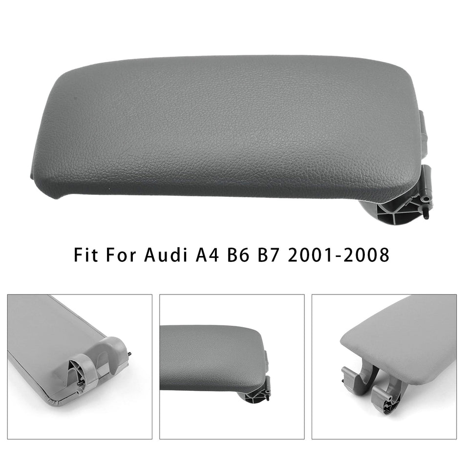 2001-2008 Audi A4 B6 B7 Grau Leder Armlehne Mittelkonsole Deckel 8E0864245E