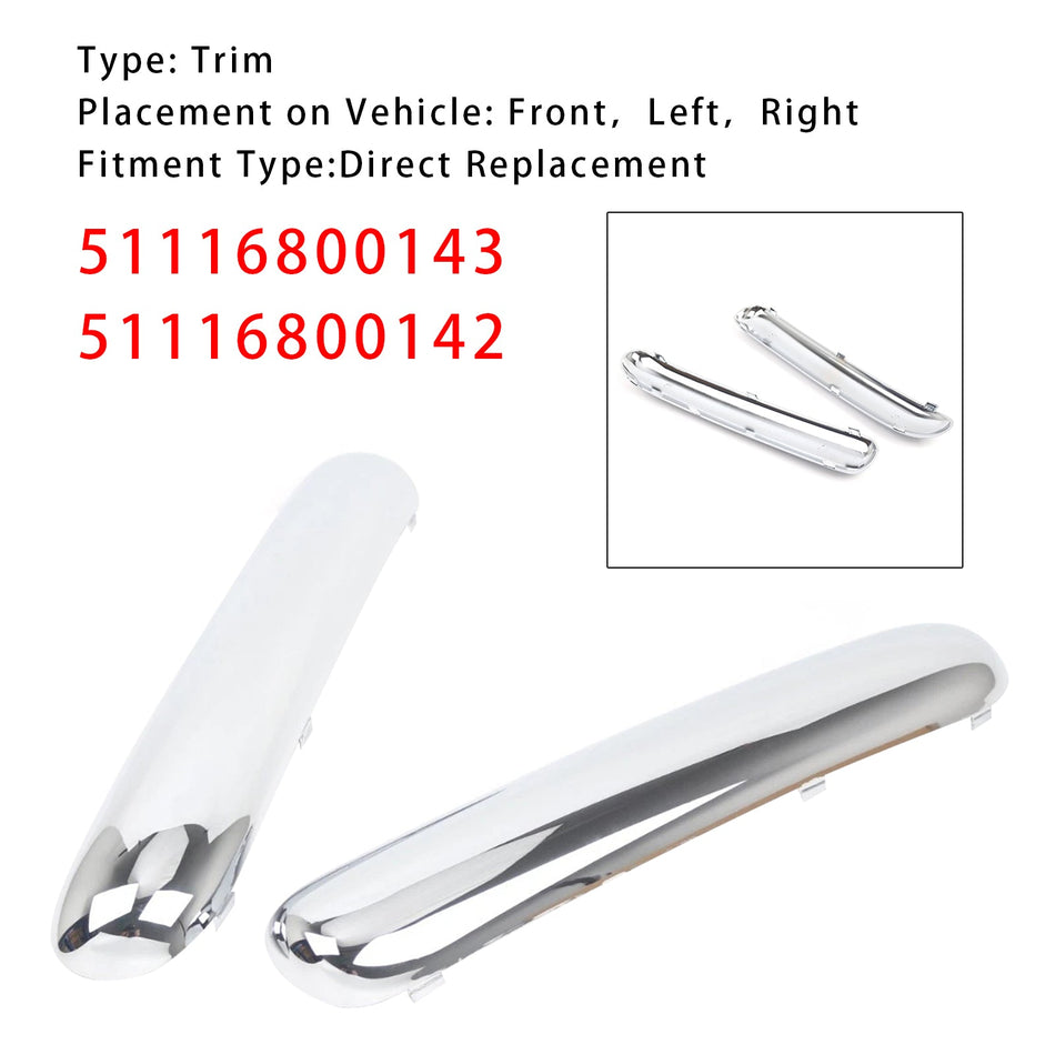 2001–2004 Mini One Cooper R50/R52/R53 Paar Frontstoßstange Chrom Zierleiste Set