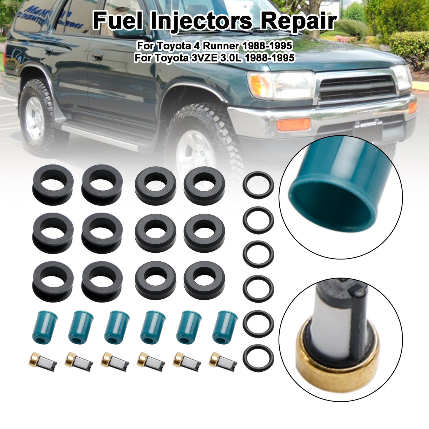 1988-1995 Toyota 3VZE 3,0 L Lkw Kraftstoff Injektor Reparatur Dichtung Rebuild Kit