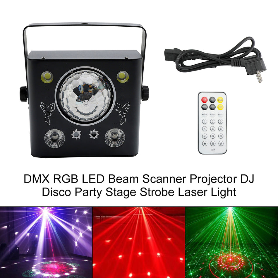 DMX RGB LED Strahl Scanner Projektor DJ Disco Party Bühne Strobe Laser Licht