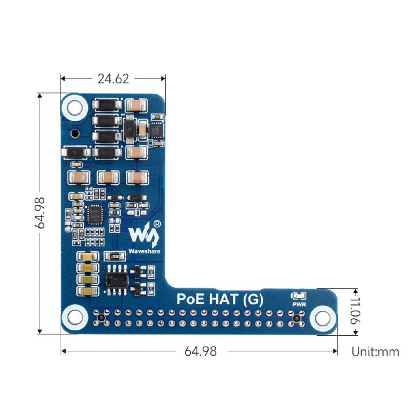 Raspberry Pi 5 Ethernet-Erweiterungskarte PoE-Stromversorgungsmodul 802.3af/at