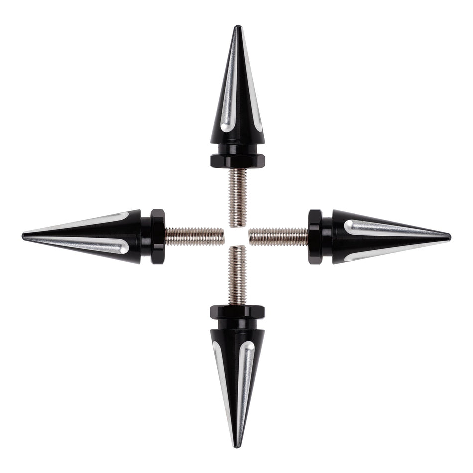 4x Schwarze Spike-Windschutzscheiben-Verkleidungsschrauben für Touring Road Glide FLTR 2015 - 2025