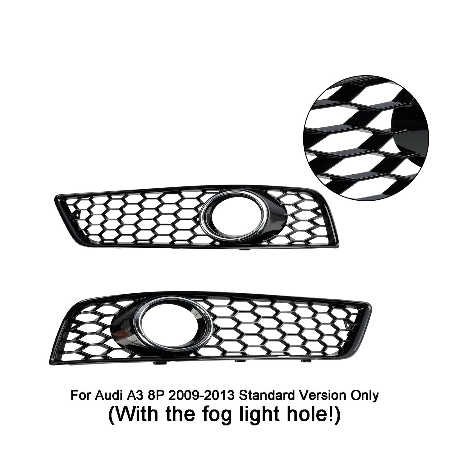 2009–2013 Audi A3 8P Waben Stoßstange vorne Nebelscheinwerfer Kühlergrill Grill Abdeckung