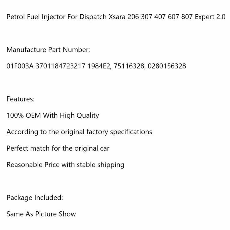 Einspritzventil Fuel Injektor Für Citroen Peugeot 2.0 136 Ps 01F003A 1984E2