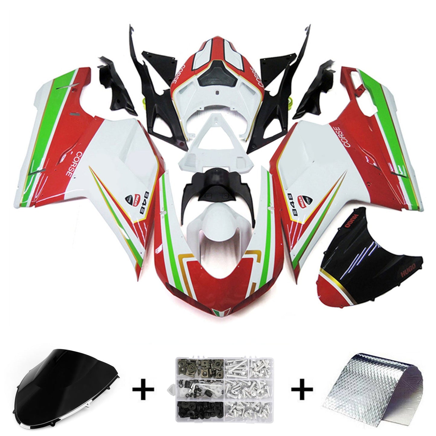 2007-2011 Ducati 1098 1198 848 Verkleidungssatz Karosserie ABS