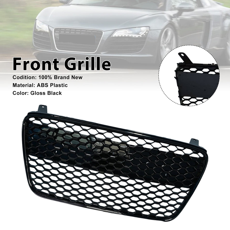Frontgrill im Henycomb-Design, passend für Audi R8 (2007–2012), glänzend schwarz