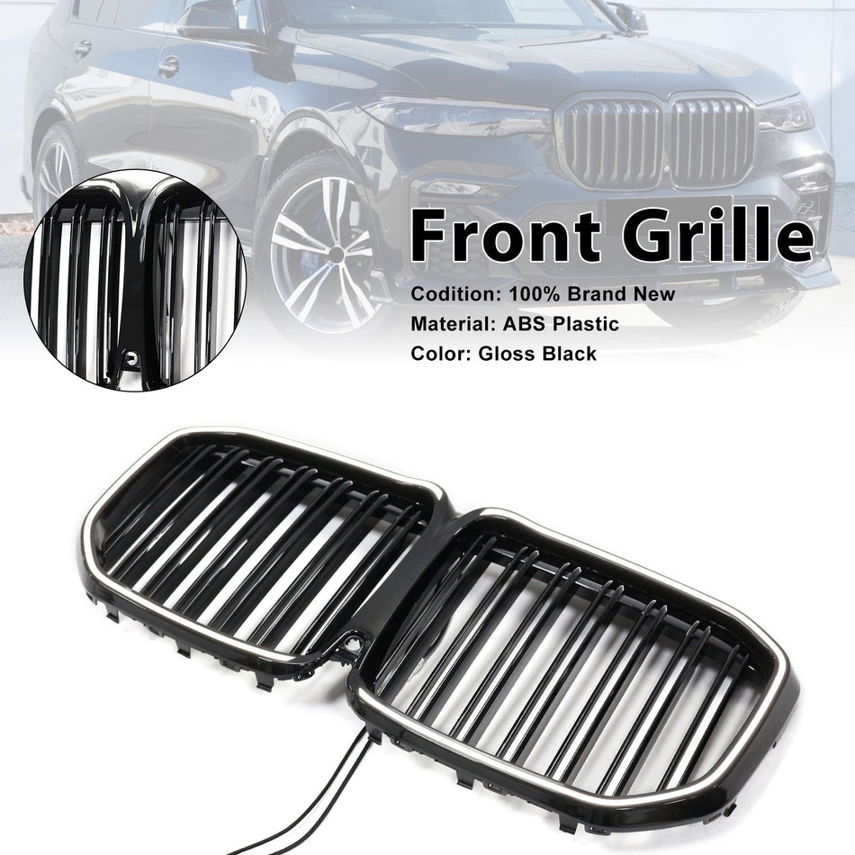 2019-2022 Passend für BMW X7 G07 Doppellamellen-Frontgrill in Schwarz Hochglanz