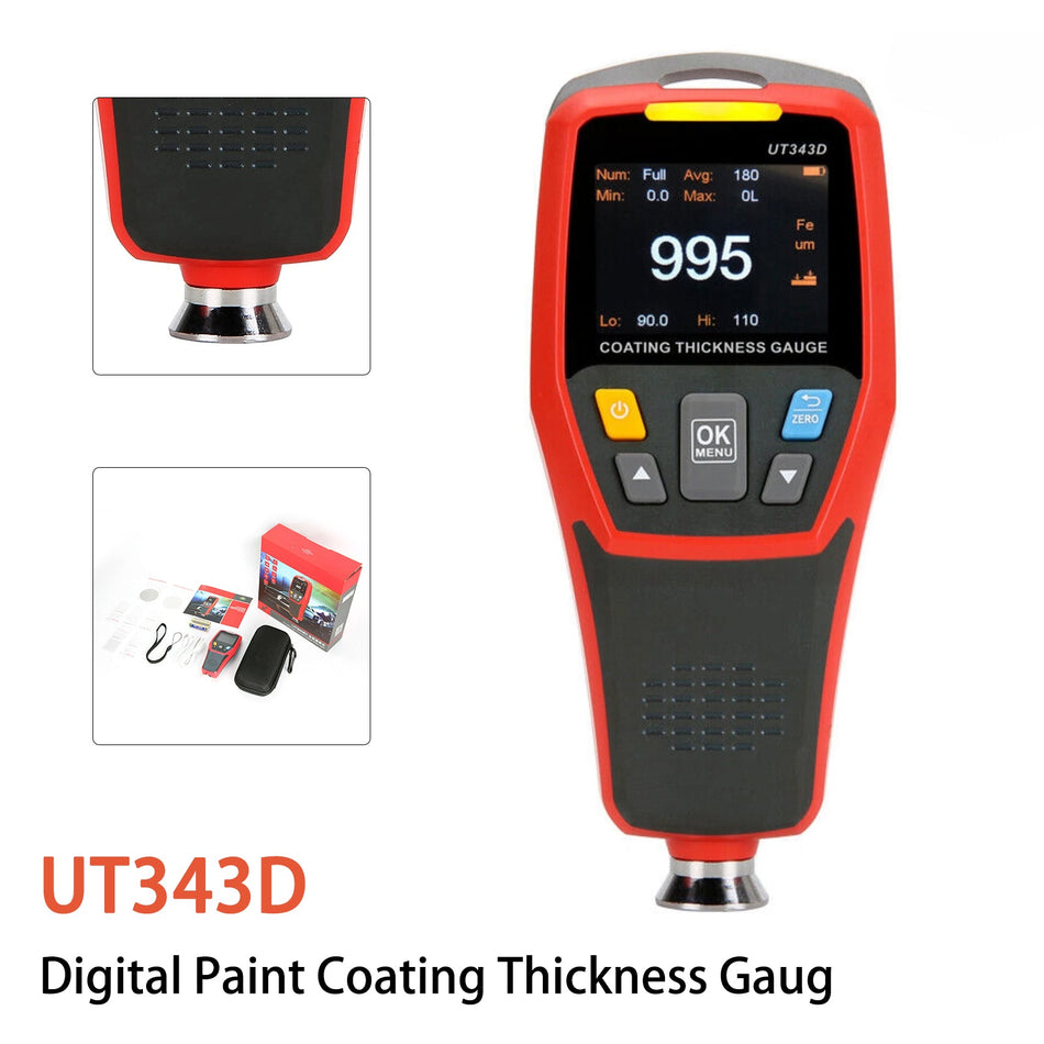 UT343D Digitales Schichtdickenmessgerät, Messbereich 0 bis 1250 µm