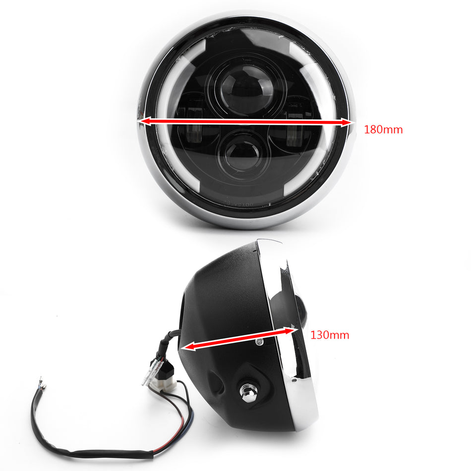 7 Zoll Motorrad Scheinwerfer Runde LED Projektor für Cafe Racer Cruiser Bobber Custom