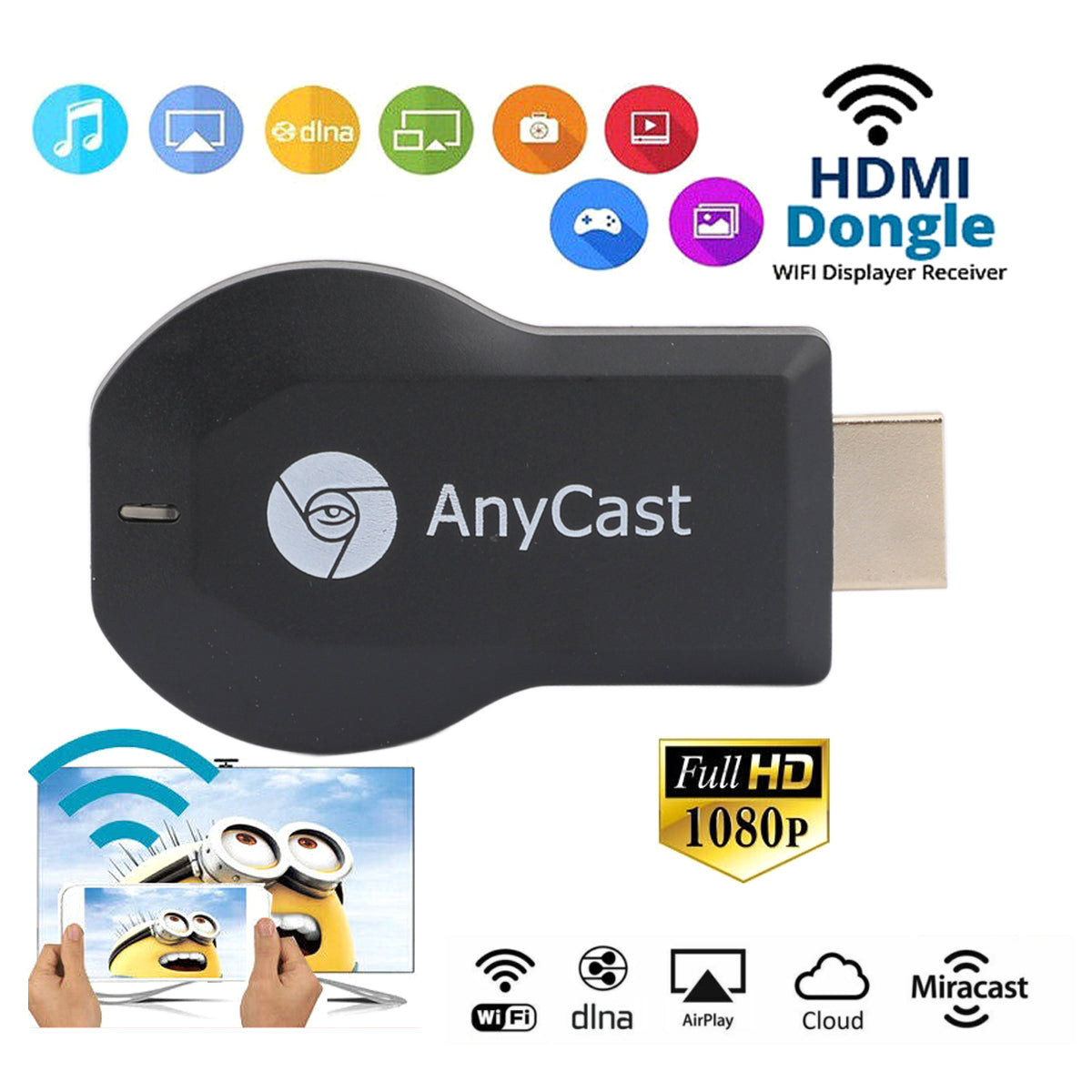 4K M4+ Air Play HD TV Stick WIFI Empfänger Anzeigen Dongle Streamer