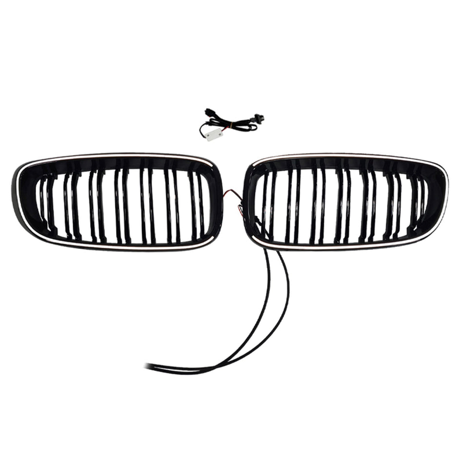 Frontgrill mit Doppellamellen, glänzend schwarz, passend für BMW 3er F34 GT (2013–2019).