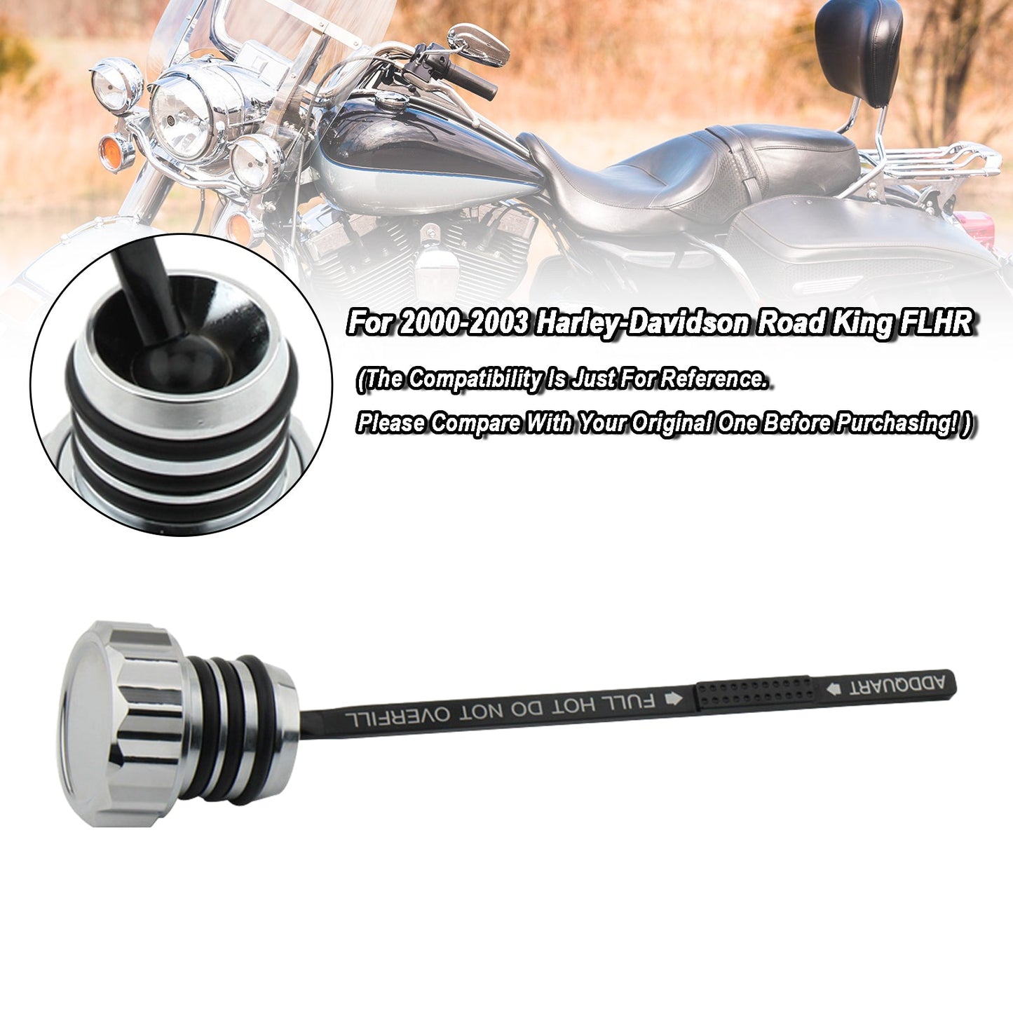 Ölmessstab Tankdeckel Stecker 0710-0121 Fit Für Touring Road King Electra Glide 00-06