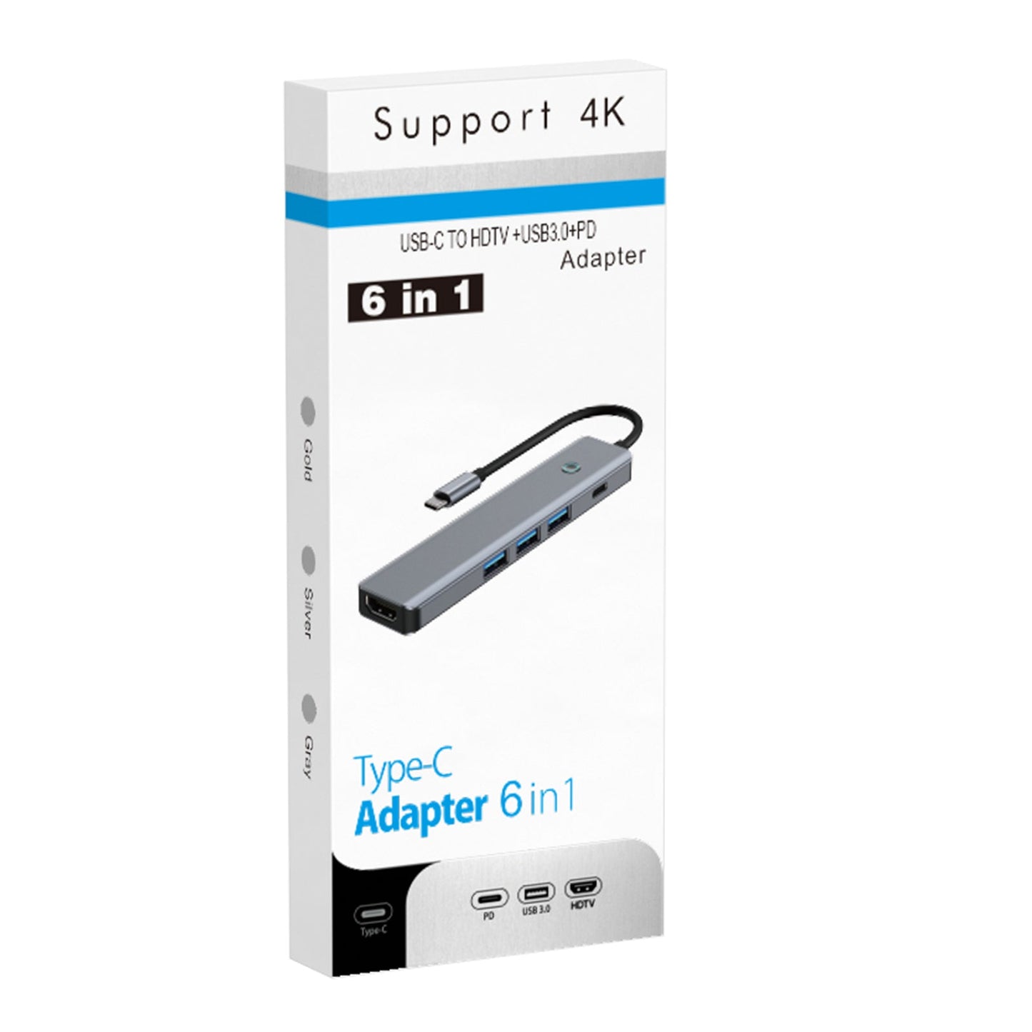 5-in-1-Typ-C-USB3.0-HDMI-PD100W-Schnittstellen-Hub-Adapter-Dock für MacBook iPad Pro