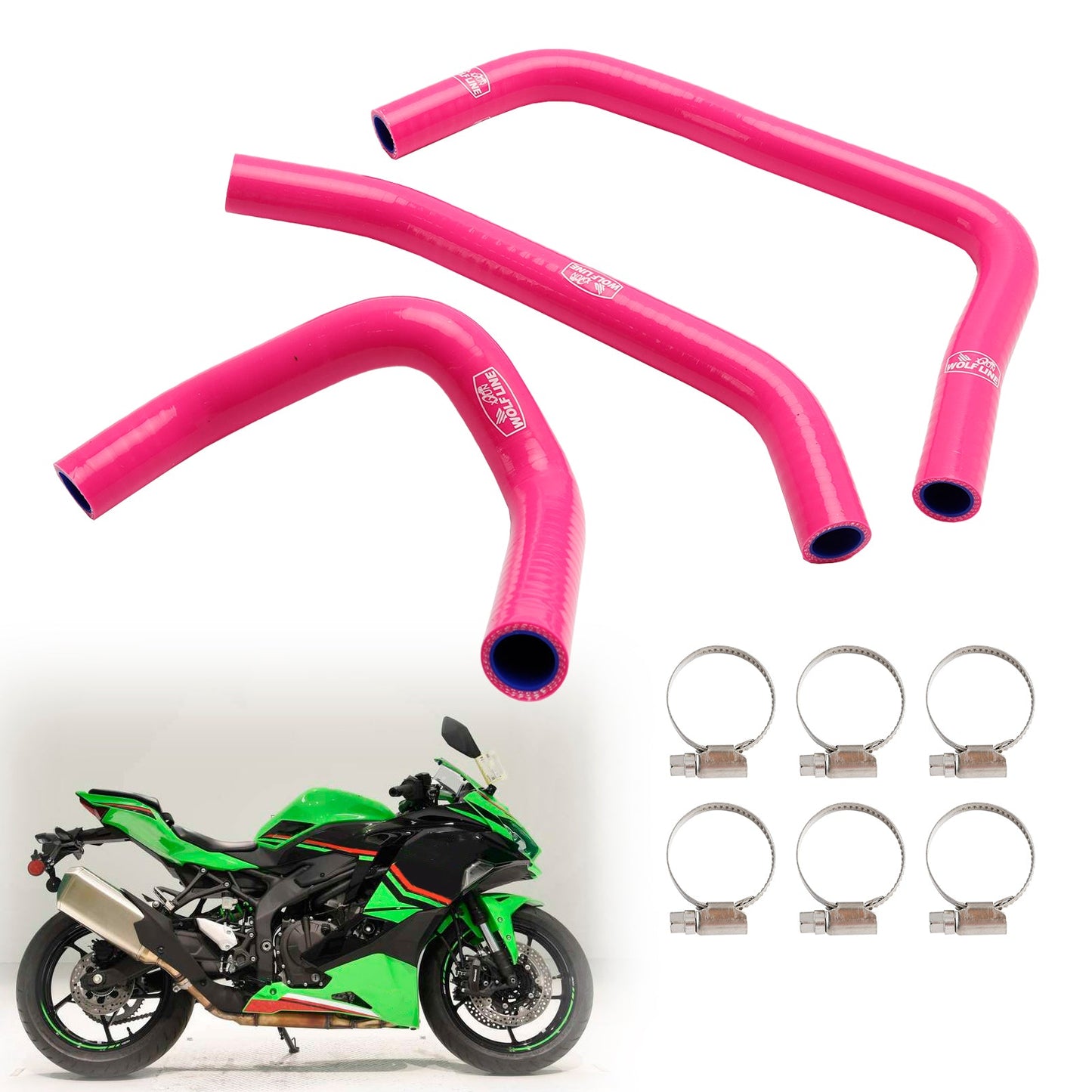 Silikon-Kühlmittelschlauch-Kit für Kawasaki ZX4R ZX-4RR 2023-2024