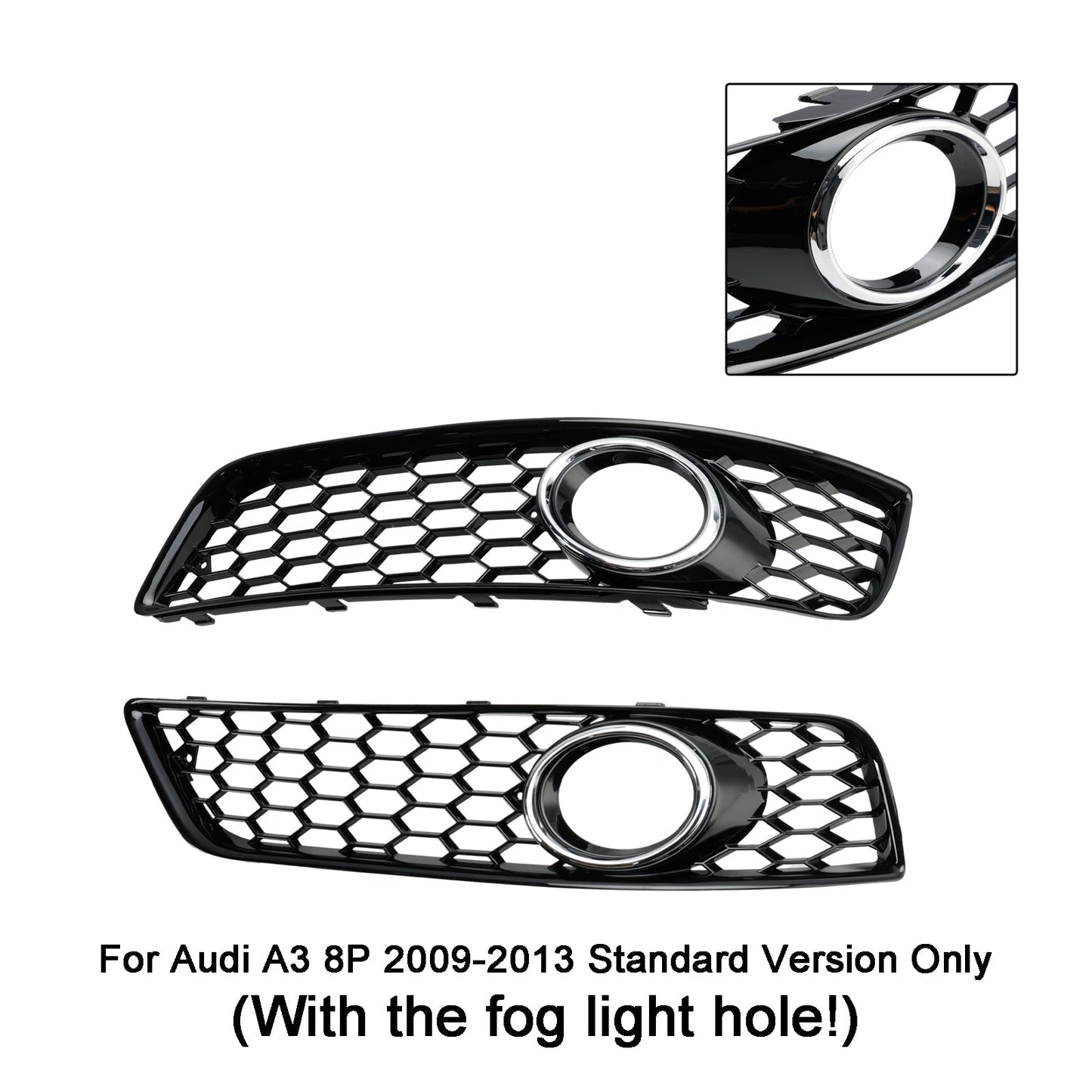 2009–2013 Audi A3 8P Waben Stoßstange vorne Nebelscheinwerfer Kühlergrill Grill Abdeckung