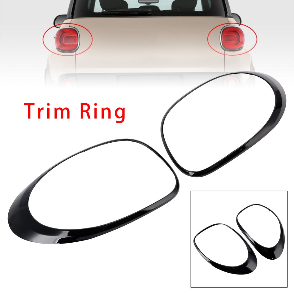 Rücklicht-Zierringe links + rechts für Fiat 500L 2014-2020, Schwarz