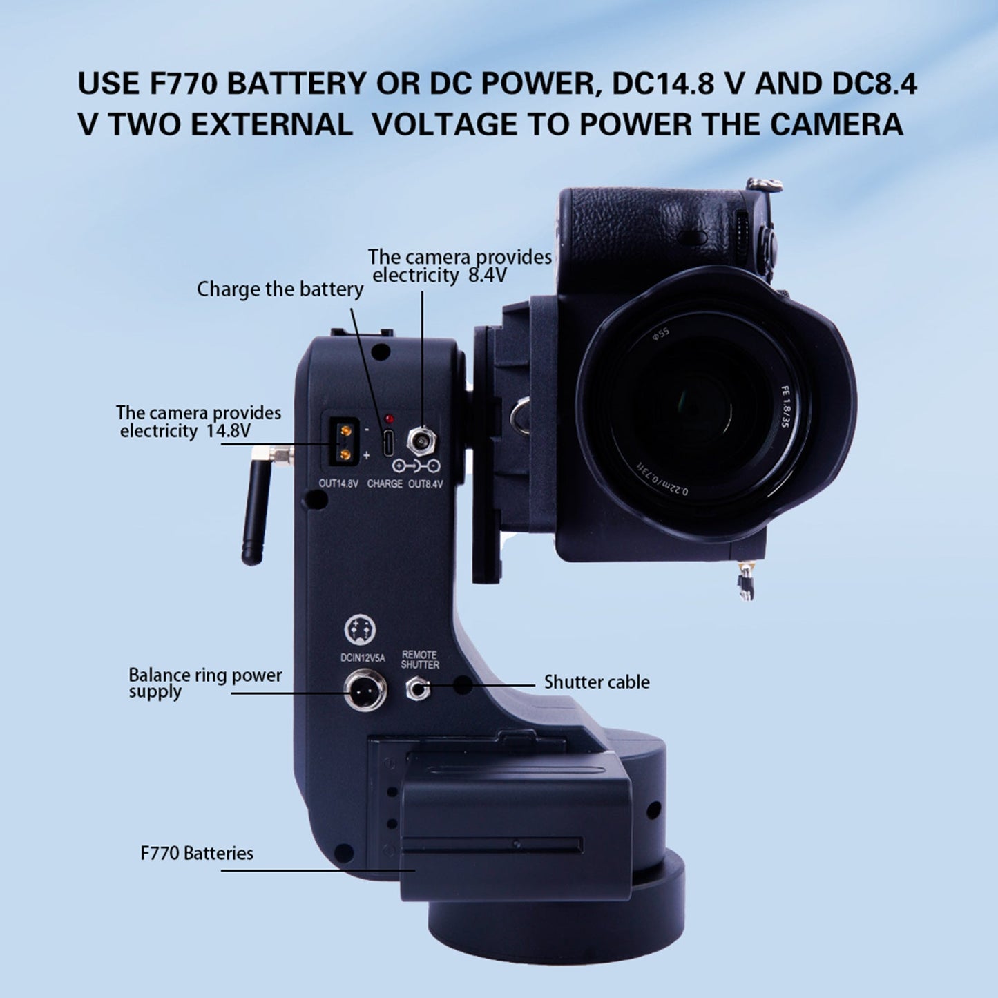 PT-5000 Kamera Fernbedienung Elektrische Cloud Plattform Dual Achse Micro Slr Telefon