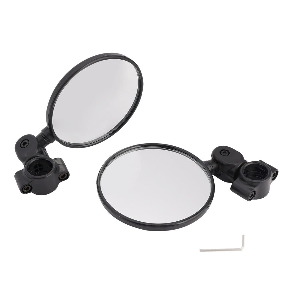 Schwarze, verstellbare und klappbare Lenkerspiegel für 22-24 mm Enduro-Lenker