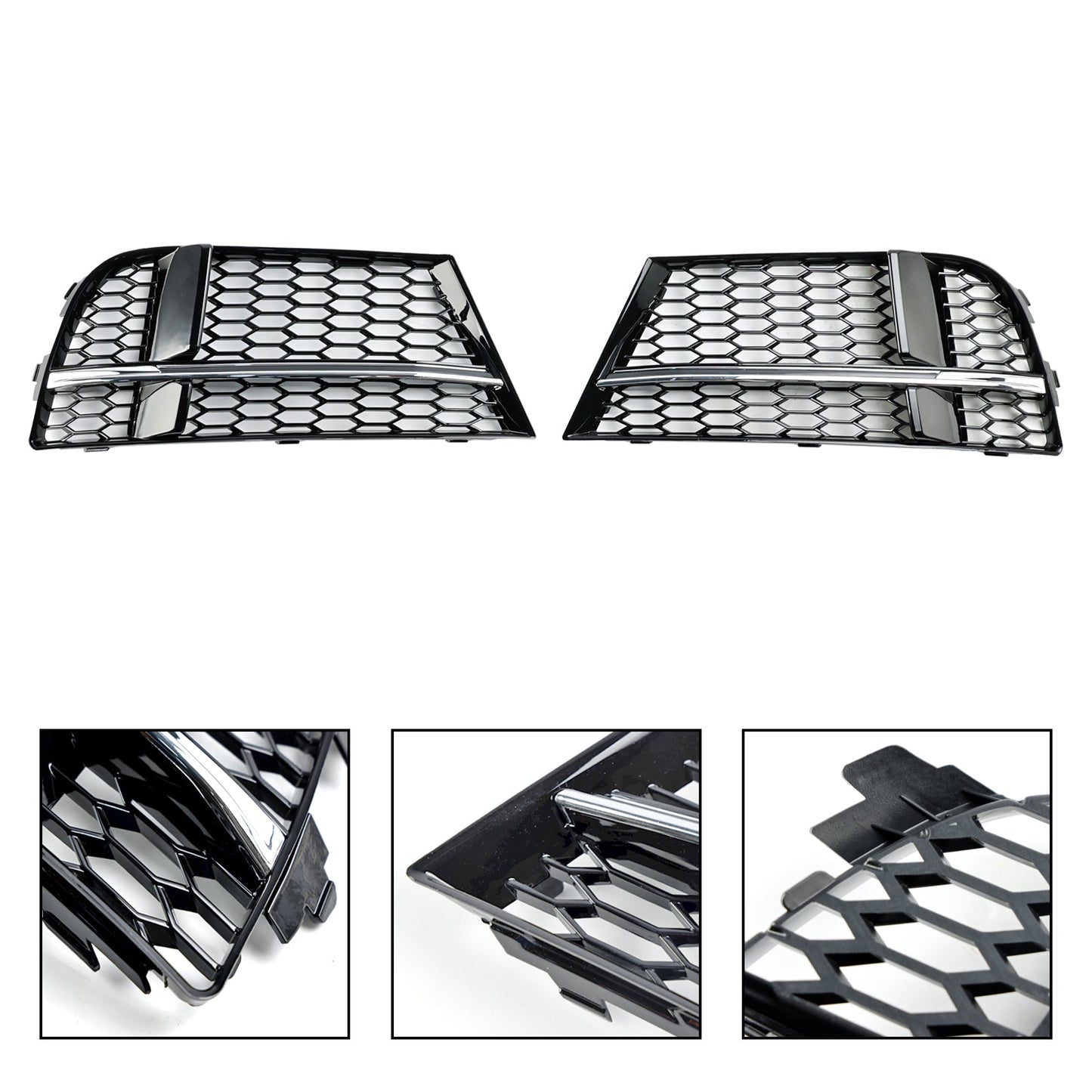 Nebelscheinwerfer Abdeckung Lünette Grill Grille Fit AUDI A3 S-LINIE 2017-2019 8V