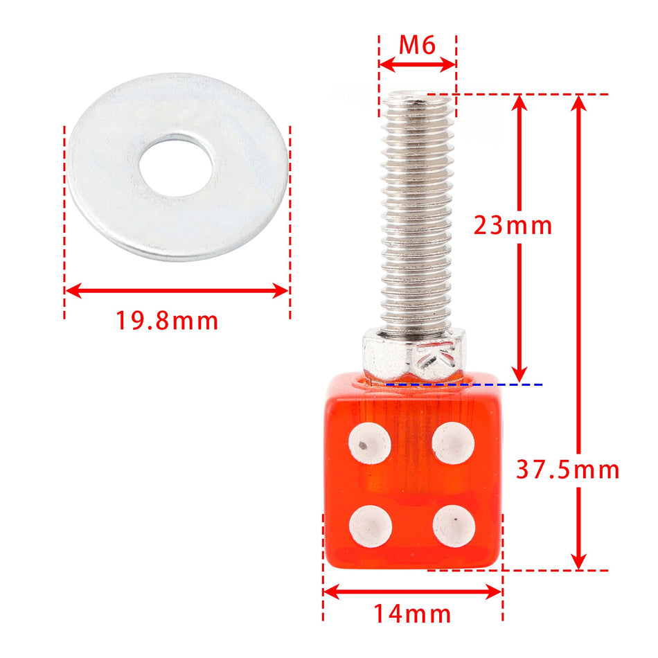 2x Motorrad Fahrrad Kunststoff Rote Würfel Nummernschild Bolzen Auf Schraube Auf Rahmen Mutter