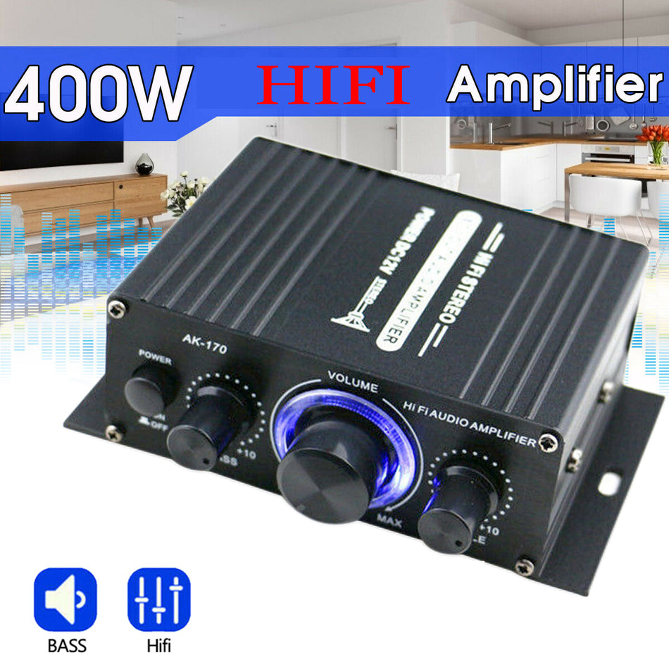 400W Hi-Fi Stéréo de voiture 12V Amplificateur audio de voiture MP3 Radio Booster LED Design