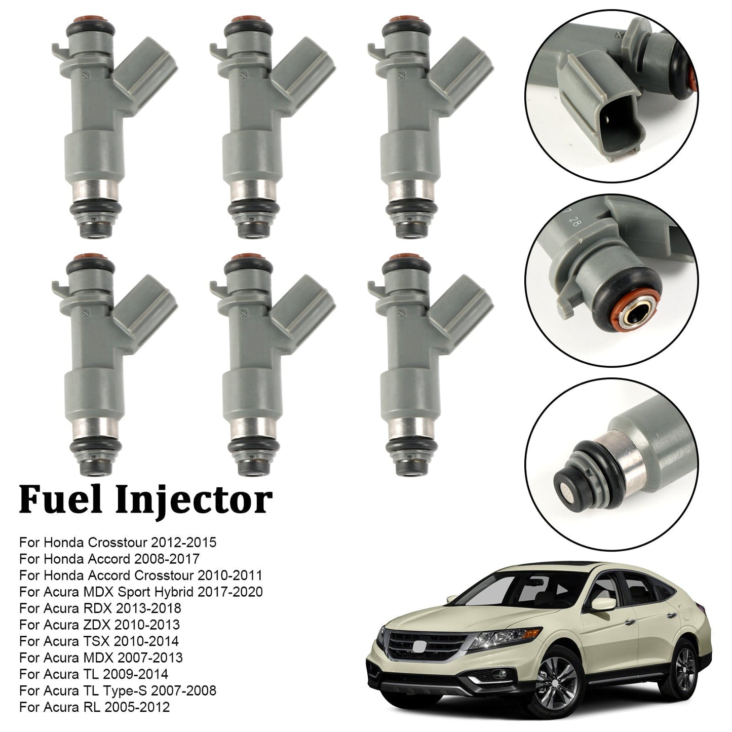 2017–2020 Acura MDX Sport Hybrid 6-teiliger Kraftstoffeinspritzer 16450-R70-A01