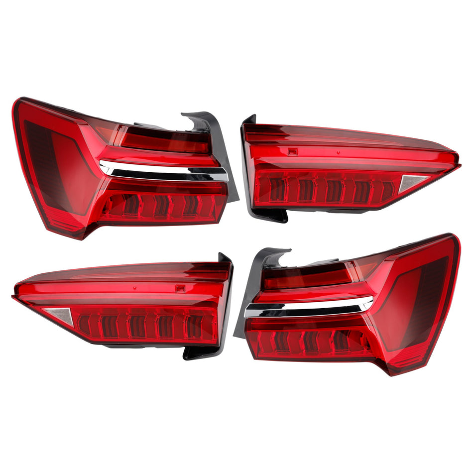 2019–2023 Für Audi A6 C8 4-teiliges Set links/rechts außen/innen LED-Rückleuchten