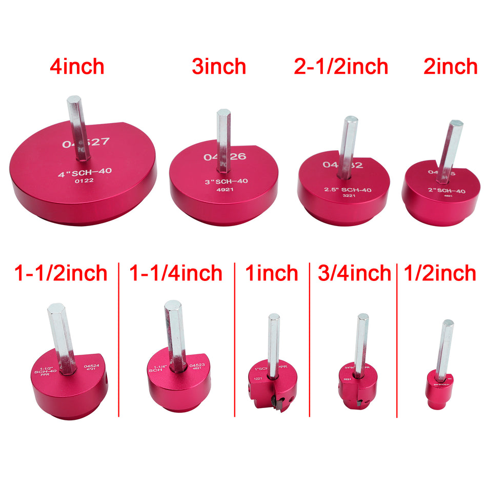 9PCS PVC Pipe Reamer Kit Fitting Socket Saver SCH Plumbing Tools For 1/2" Drills